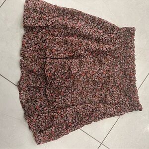 Floral Pink and Black Women's Skirt